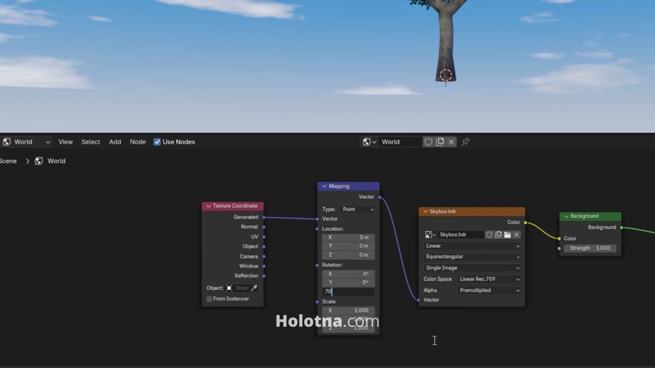Rotating the Skybox in Blender