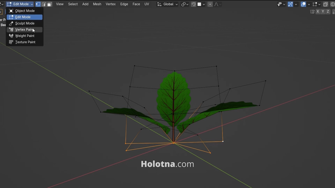 Switching to Vertex Paint Mode