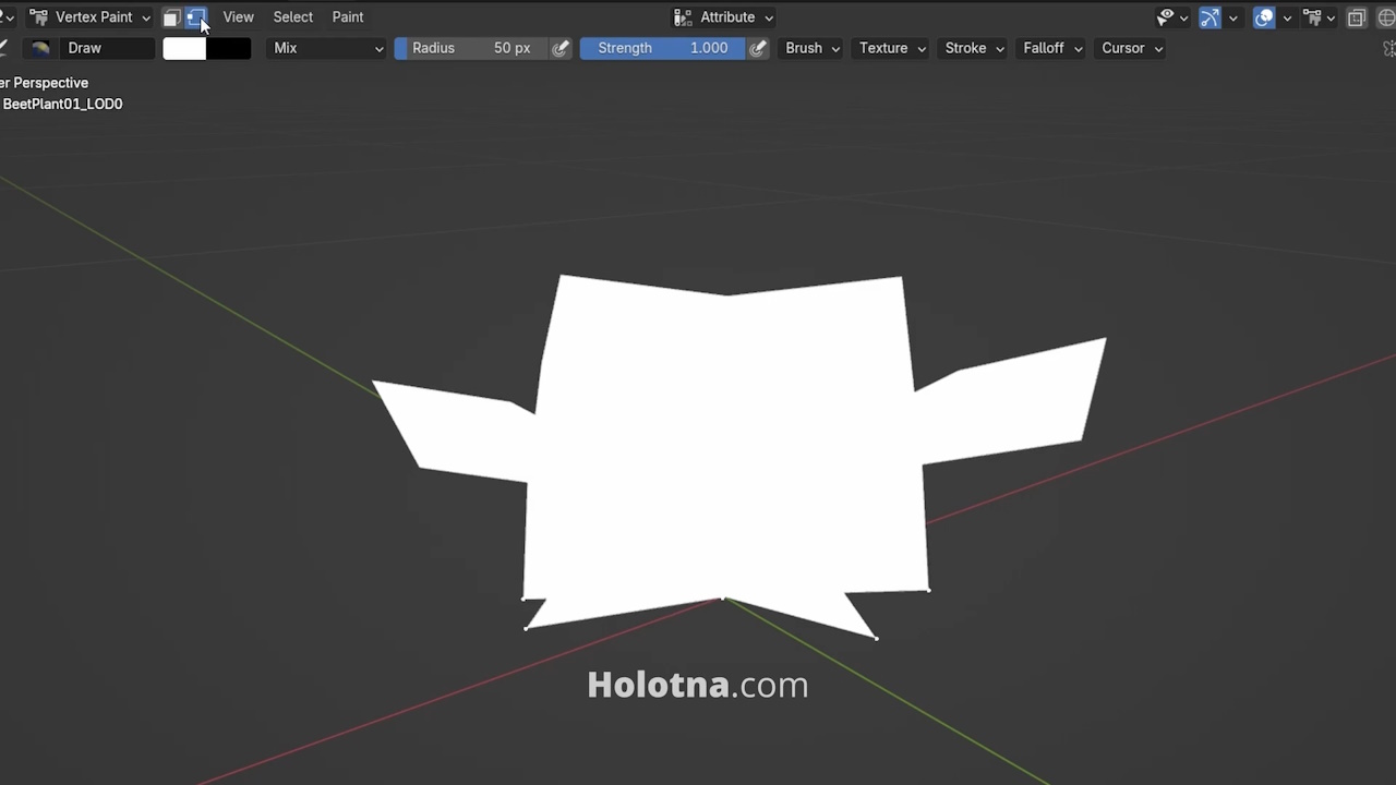 Vertex Paint Mode Vertex Selection Setting