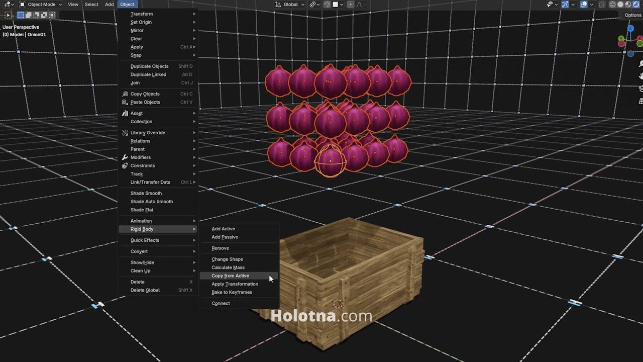 Copying Rigid Body Settings to Other Objects
