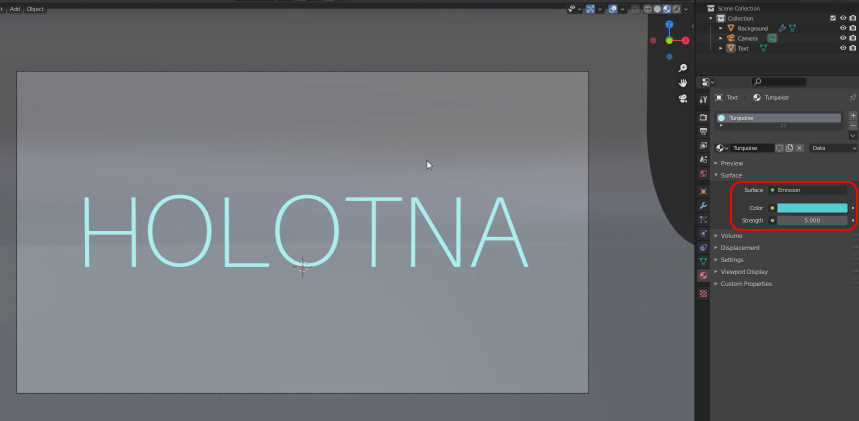A material with the Emission Shader