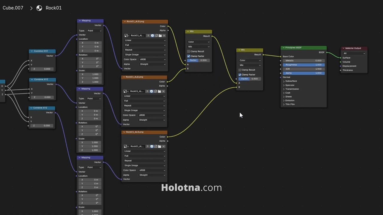 Adding Mix Color Nodes