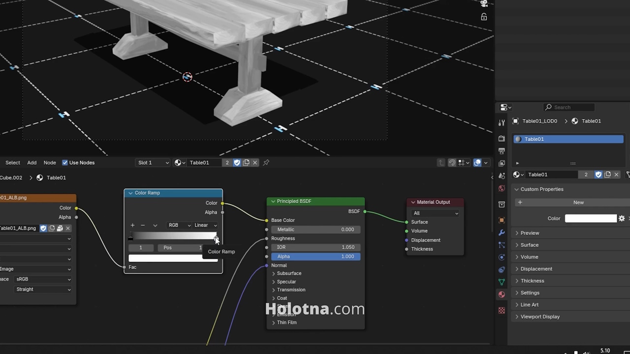 Adding a Color Ramp Node