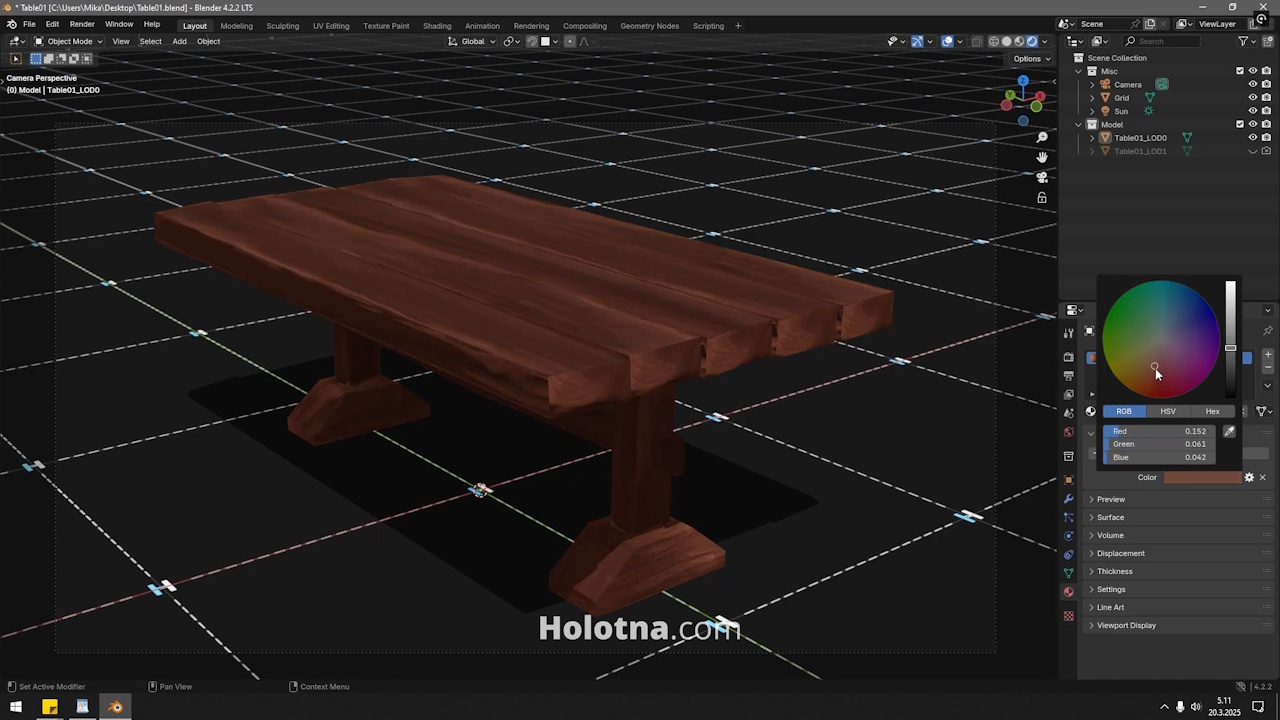 Changing the Material Color on the Front Page in Blender
