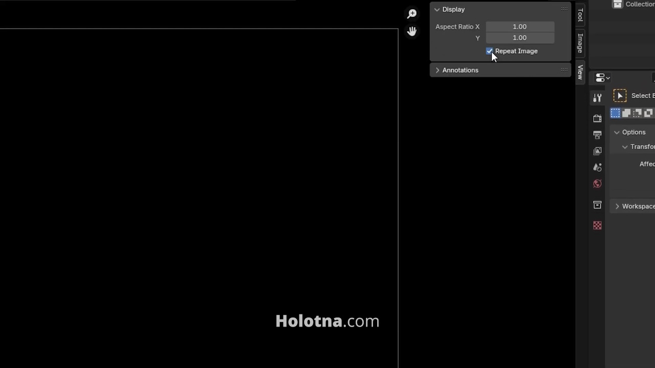 Enabling the Repeat Image Setting