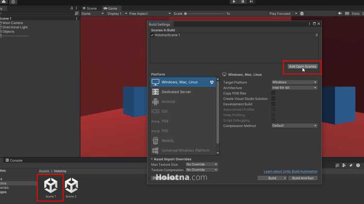 Adding Scenes to the Scenes In Build List