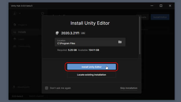 Install Unity Hub